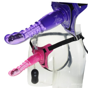 10 Speed Vibrator Harness - G-Spot Dong 8" (Purple)