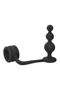  Cockring With Beaded Anal Plug 
