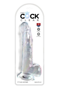  9 Inch Cock With Balls Clear 