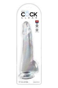  10 Inch Cock With Balls Clear 