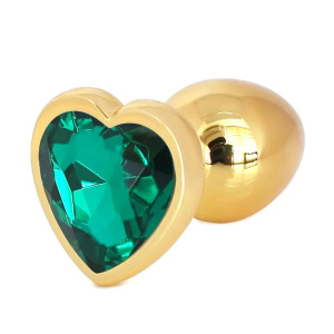 Hearty Buttplug Anal Plug, Large, Gold/Dark Green, Passion Labs