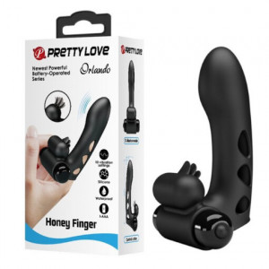 Finger Vibrator Orlando Honey Finger 10 Modes Vibration Black Silicon