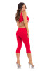  One Shoulder Cropped Catsuit Red