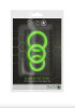 Set of 3 Glow in the Dark Silicone Rings, Neon Green