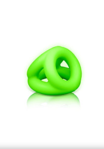 Glow in the Dark Liquid Silicone Triple Ring, Neon Green