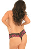  Crotchless Lace Thong with Bows Black Plus 