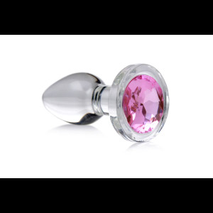 Pink Gem - Glass Anal Plug - Small