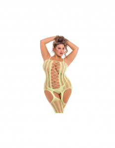 Lipstick Lingerie Fake news bodystocking Yellow Plus size