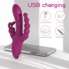 Vibrator Flirt, 9 Moduri Vibratii, Silicon, USB, Rosu, 21.6 cm, Passion Labs