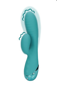 Inflatable Rabbit Vibrator - Peacock Blue 