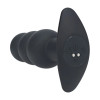 Tri Bulb Vibrating Silicone Anal Plug - Black
