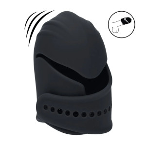 Adjustable Vibrating Silicone Penis Head Stimulator - Black