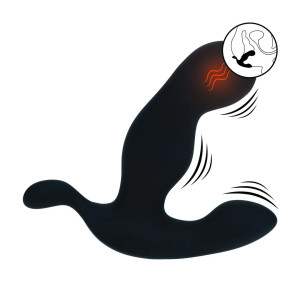 Heating and Vibrating Silicone Prostate Stimulator - Black