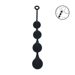 Silicone Waterdrop Anal Balls - XL - 50mm - Black