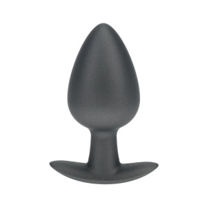 Smooth Silicone Anal Plug - Large - 3.5" / 8,9 cm - Gunmetal