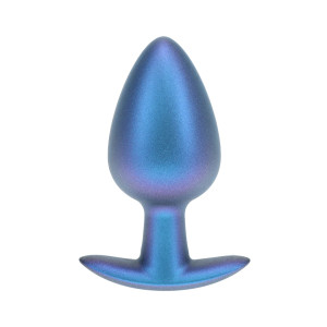 Smooth Silicone Anal Plug - Large - 3.5" / 8,9 cm - Metallic Blue