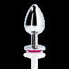 Heart Gem Butt Plug - Medium - Silver/Rubellite Pink