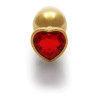 Heart Gem Butt Plug - Large - Gold/Ruby Red