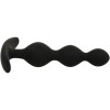 BLACK&SILVER RUPERT ANAL BEADS 10CM SILICONE BLACK